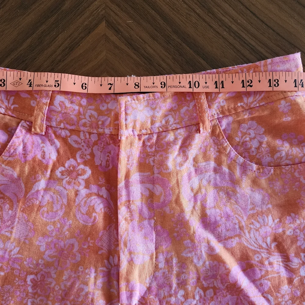 Zara Beachy Summer linen blend Straight Leg pants 28×32